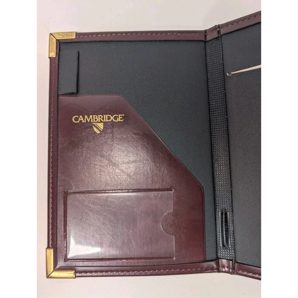 Vintage Cambridge Executive Padfolio Portfolio Brown Faux Leather 8.25x6.25